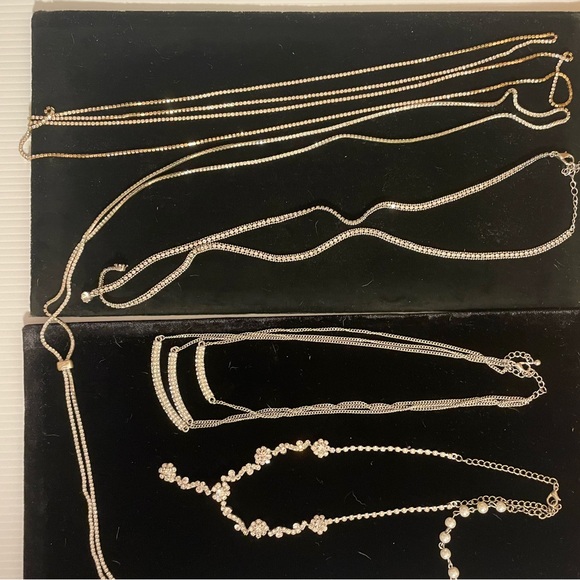 Jewelry - Elegant Gold and Silver Women's Jewelry Set necklace chain bundle